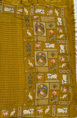 Mustard Yellow Soft Tussur Embroidery Saree 21
