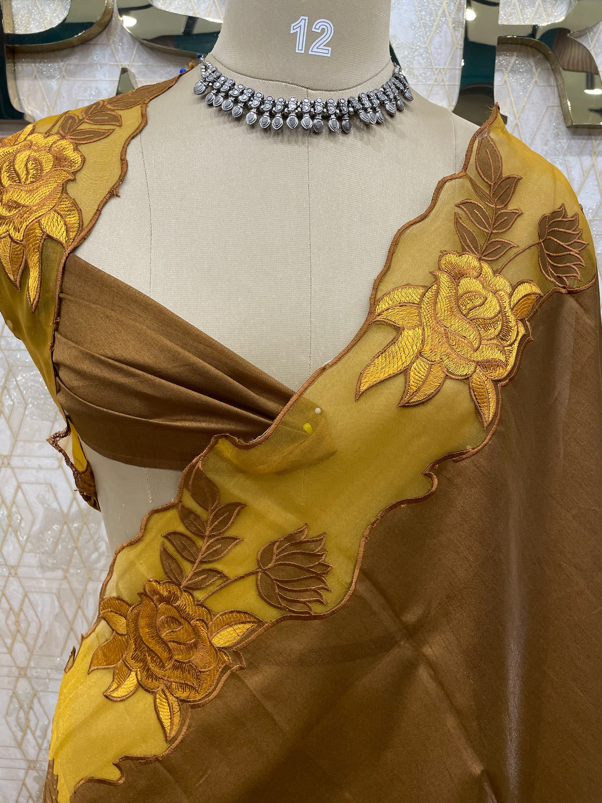 Mustard Yellow Tissue Silk Saree 54