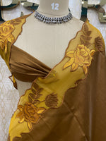 Mustard Yellow Tissue Silk Saree 54