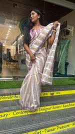 Lilac Tissue Stripes Saree 29