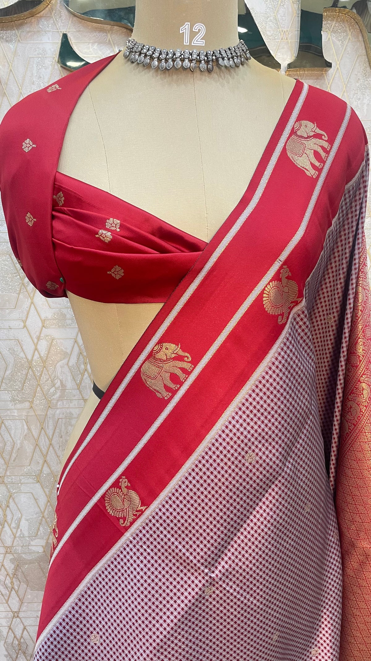Purple n Red Semi Silk Saree 95
