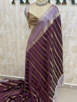 Wine Soft Silk Stripes Saree 48