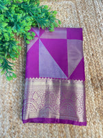 Wine Semi Kanchi Tissue Saree 15