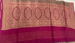 Purple n Pink Pure Tussur Handblom Saree 12