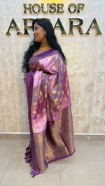 Purple Banarasi Soft Crepe Saree 82