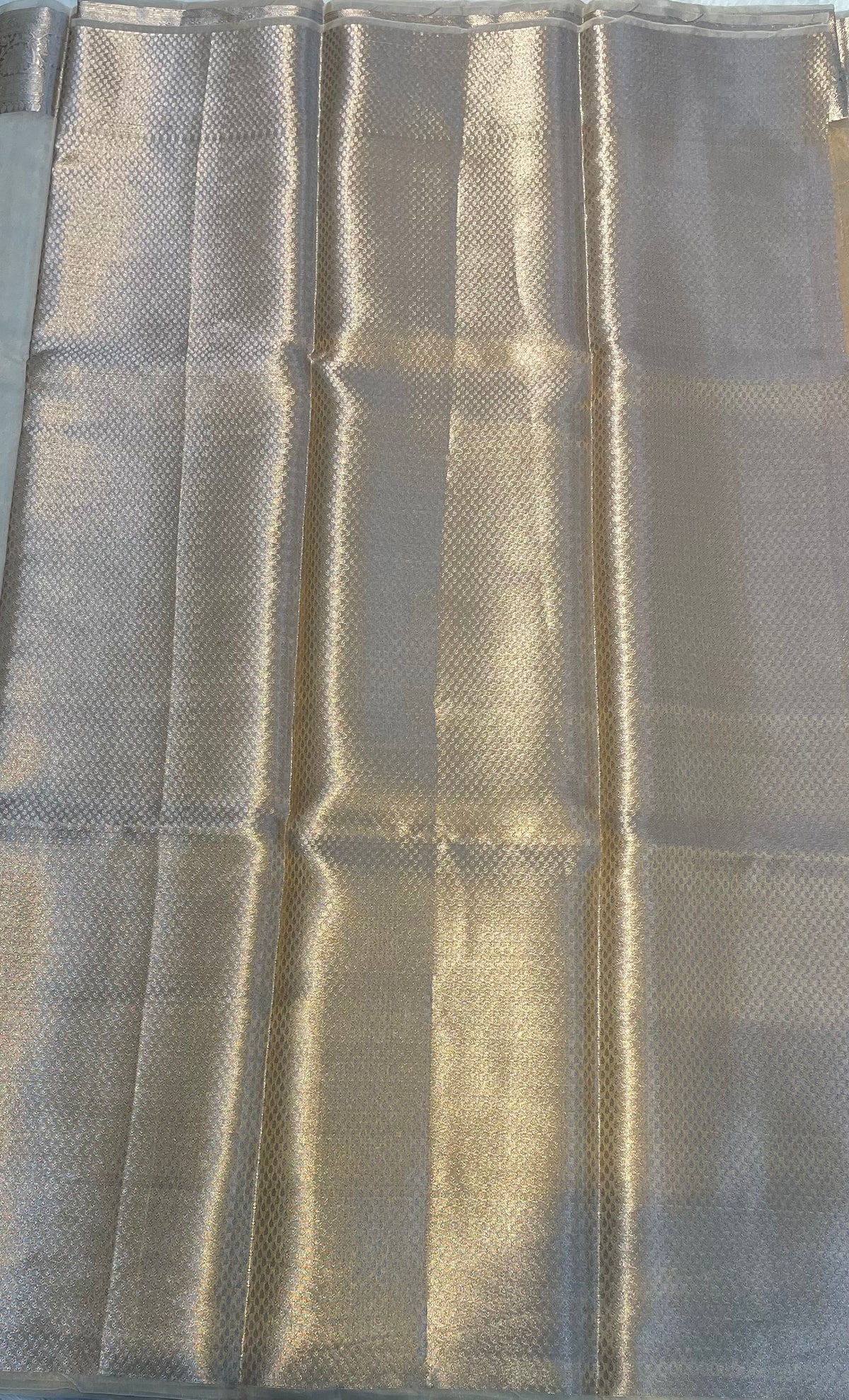 Cream Pure Tissue Organza Saree 11