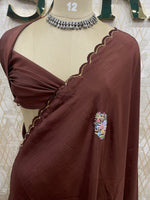 Brown Crepe Saree 29