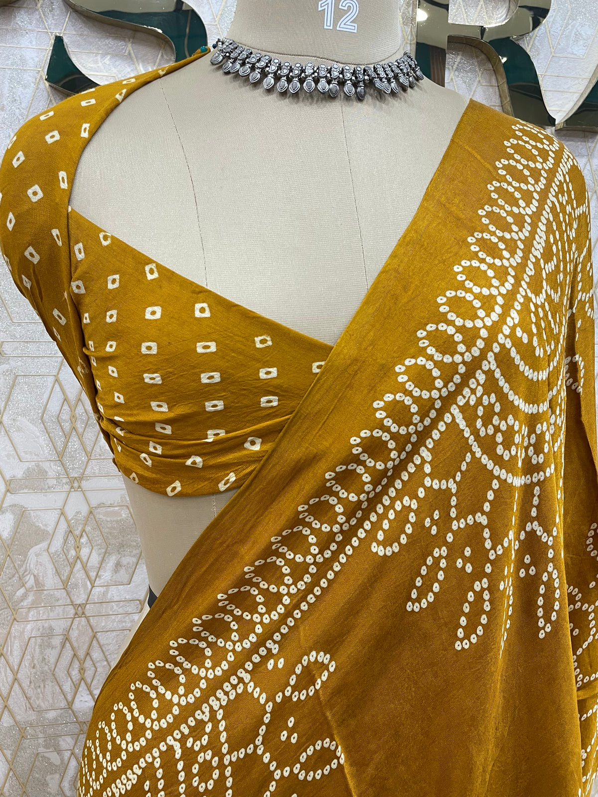 Yellow Bandhini Semi Modal Silk Saree 42