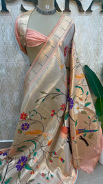 Gold n Peach Paithani Tissue Saree 100