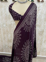 Dark Brown Bandhini Semi Modal Silk Saree 42