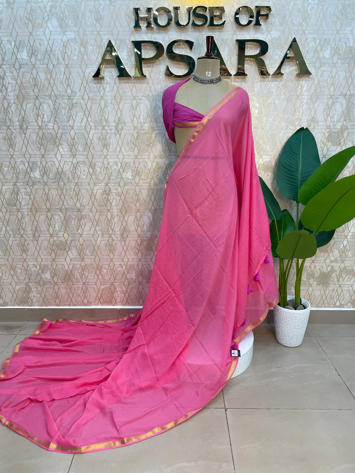 Pink Mul Cotton Saree 101
