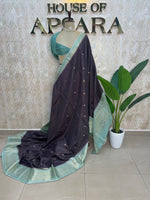 Purple Checks Cotton Silk Saree 13