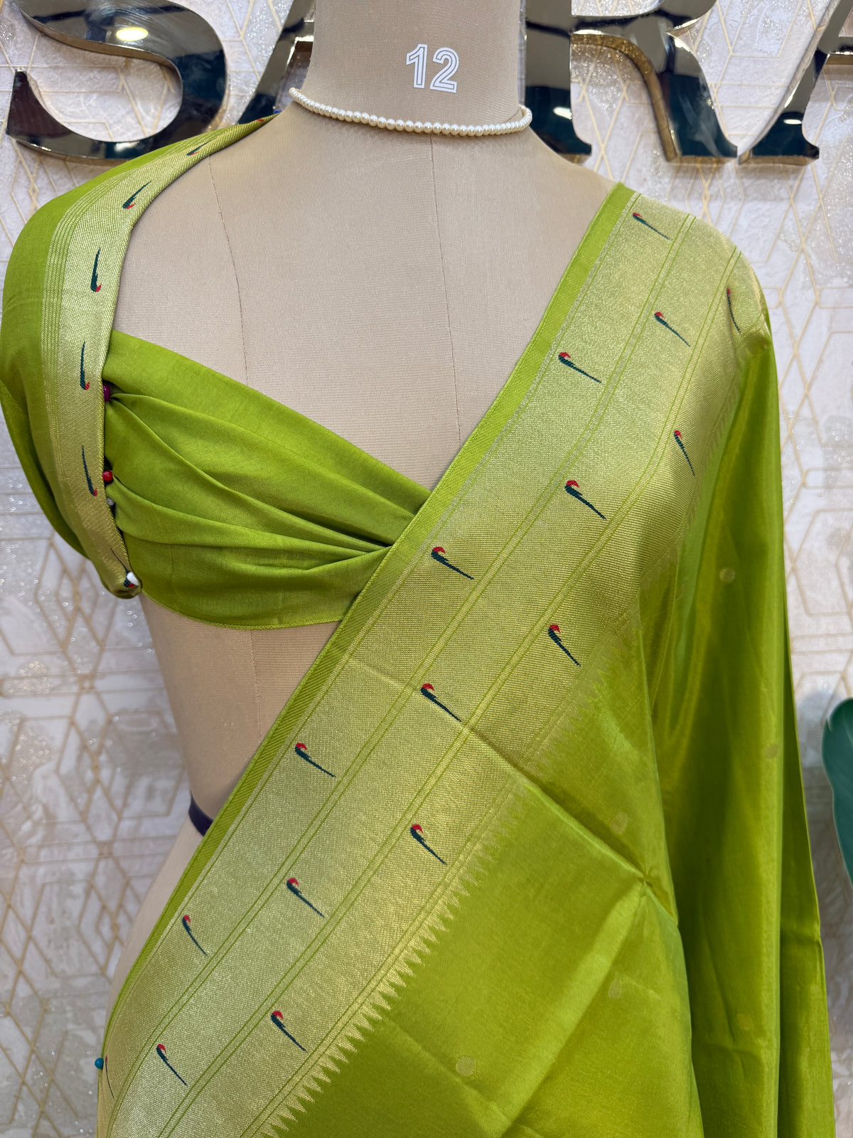 Green Crepe Silk Paithani Saree 205