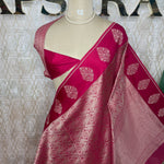 Pink Banarasi tissue Saree 322