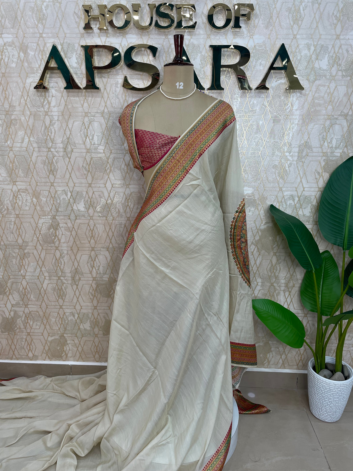 Gold Tussar pashmina saree 319