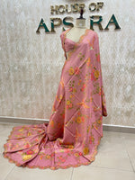 Baby pink Dola Crepe Silk Saree 25