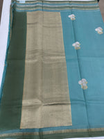 Sea Green Pure Katan Designer saree 02
