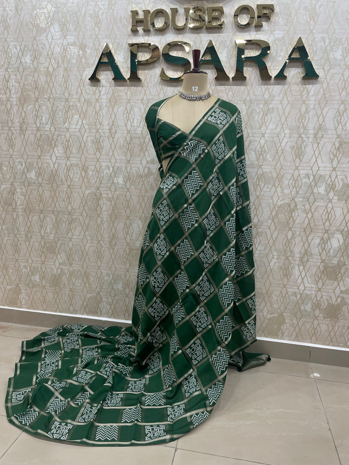 Bottle Green Assam Silk Saree 23