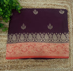Brown n Orange Semi Silk Saree 25
