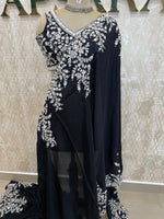 Black Handwork Stitched Blouse Designer Party Saree 55