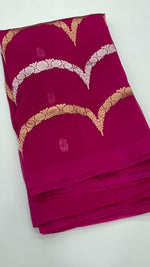 Rani Pink Pure Kora Designer saree 02