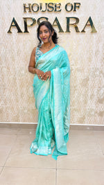 Blue Banarasi Soft Crush Tissue Saree 68