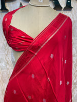 Red Chinnon Crepe Saree 44