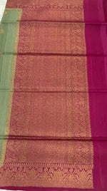 Pista Green Pure Tussur Handblom Saree 12