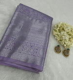 Lilac Brocade Semi Kanchi Tissue Saree