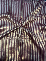 Dark Brown Pure Tissue Stripes Saree 11