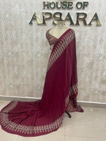 Maroon Semi Modal Saree 42