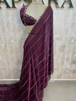 Wine Katdana Work Designer Saree 86