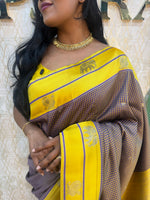 Purple n Yellow Semi Silk Saree 95