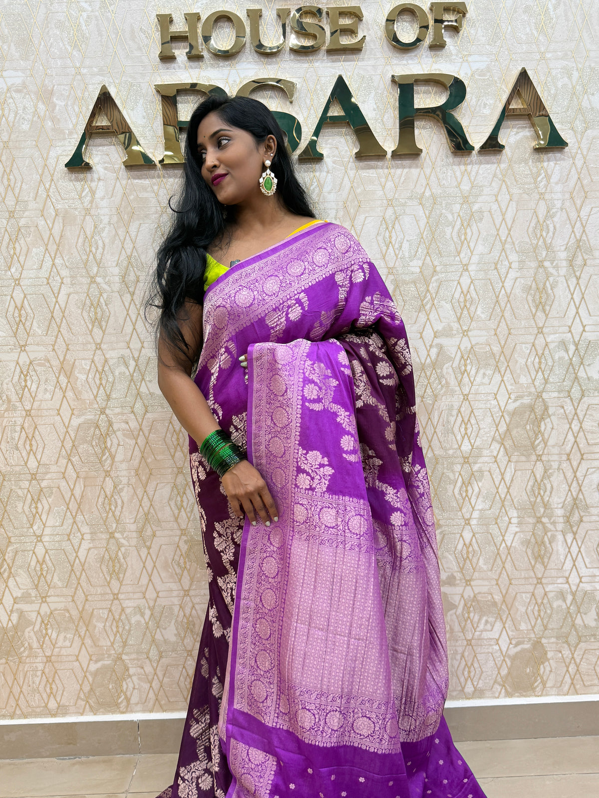 Wine n Purple Khadi Georgette Saree 26
