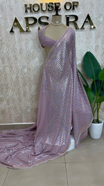 Lilac Handwork Designer Partyware Saree 98