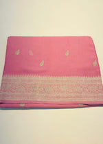 Baby Pink With Silver Zari Pure Khaddi Chiffon