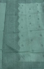 Mint Green Soft Tissue Embroidery Saree 17
