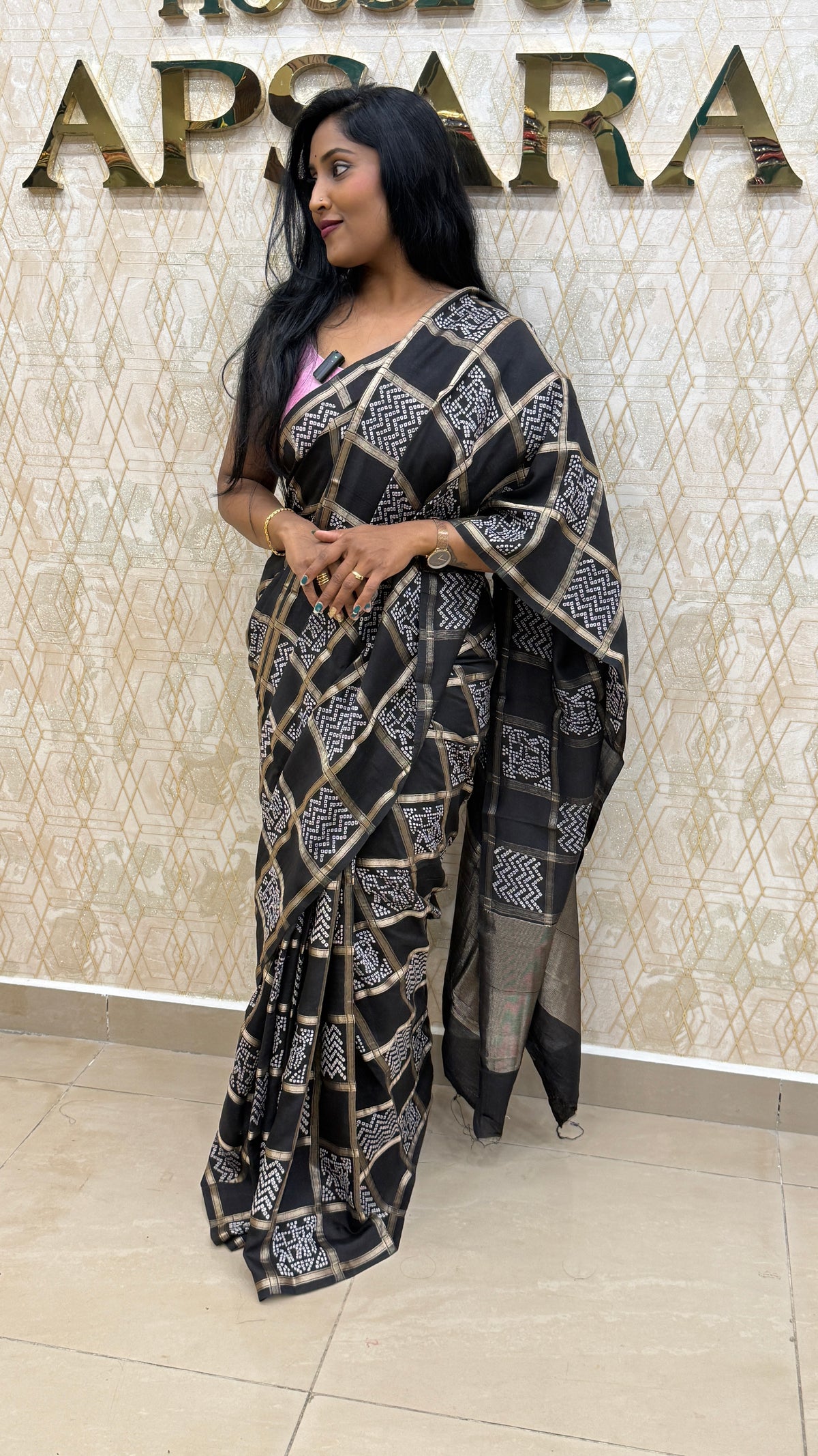Black Assam Silk Saree 23