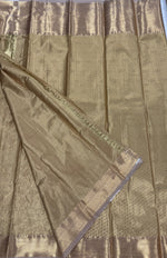 Gold n Beige Brocade Semi Kanchi Tissue Saree