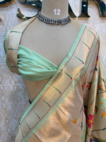 Gold n Green Paithani Tissue Saree 100