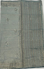 Powder Blue Soft Tissue Sequence Work Saree 17