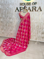 Pink Chiniya Crepe Saree 29