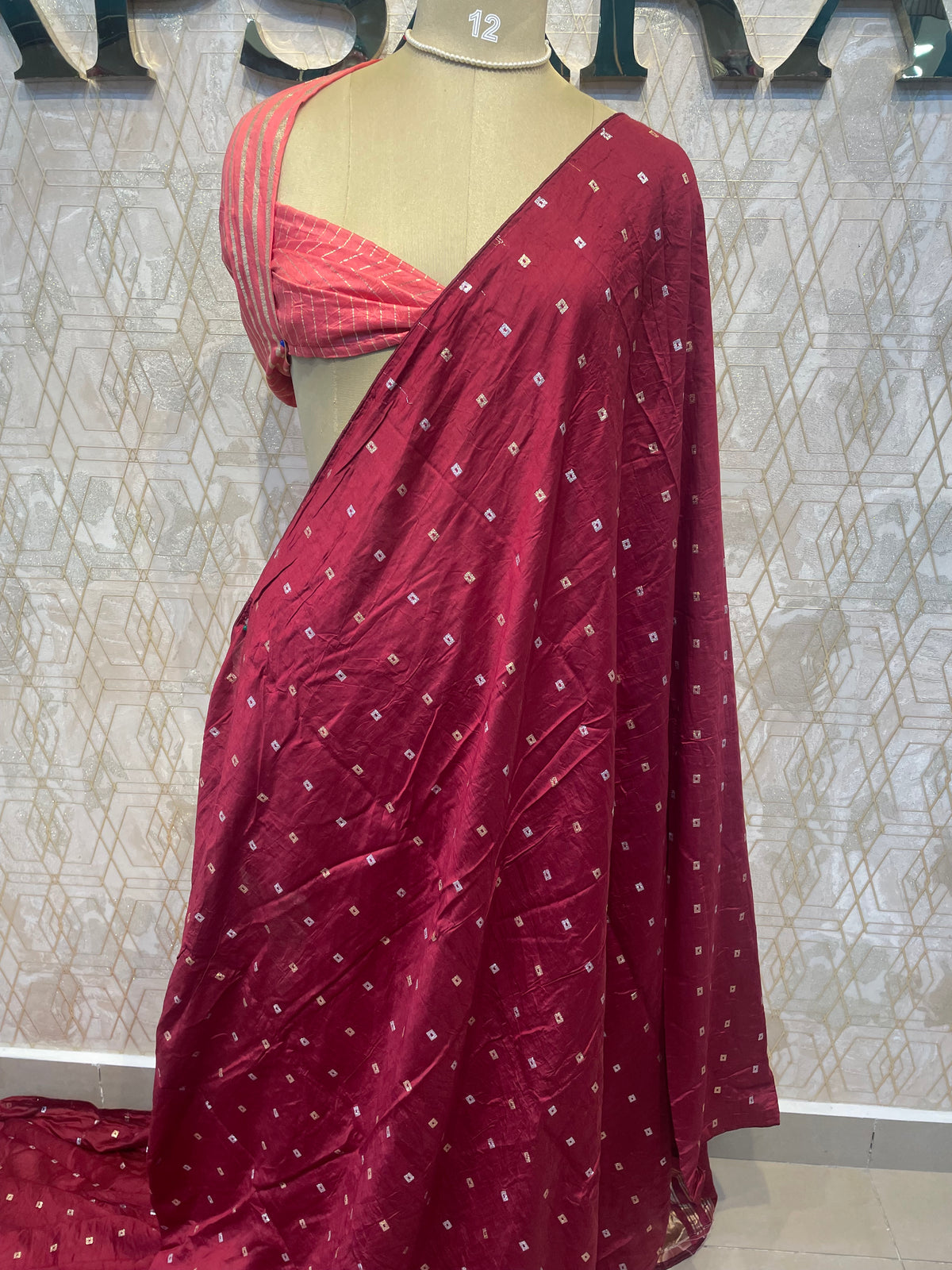 Maroon Semi Silk Saree 42