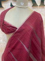 Maroon Jute Lenin Saree 78