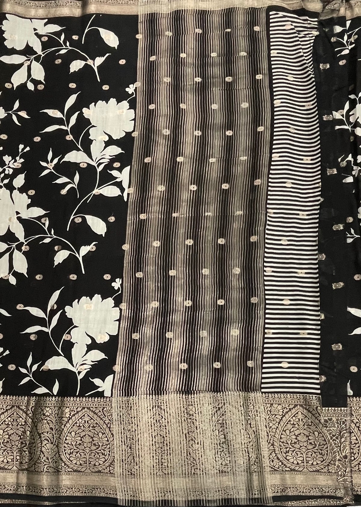 Black Assam Silk Saree 23