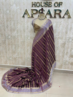 Wine Soft Silk Stripes Saree 48