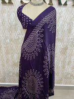Purple Bandhini Semi Modal Silk Saree 42