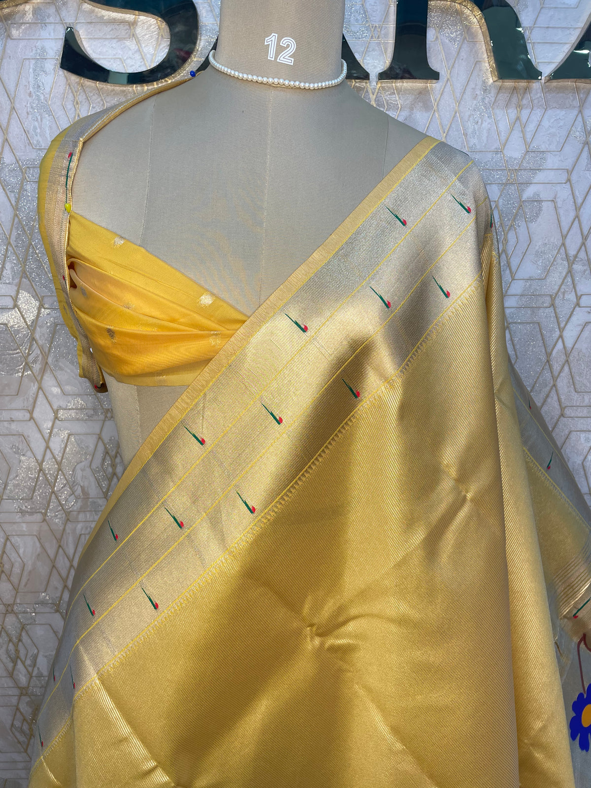 Yellow Tissue Paithani Border Saree 76