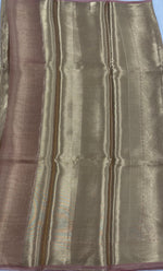 Gold n Peach Pure Tissue Brocade Saree 11