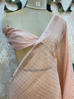 Peach Cotton Tussur Petite Point Embroidery Saree 209